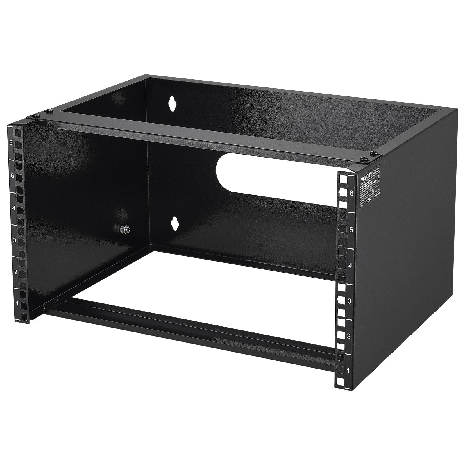 6U Wall Mount Network Rack, 14 in Depth, 50 lb Capacity, 19 in w/ Cage Nuts