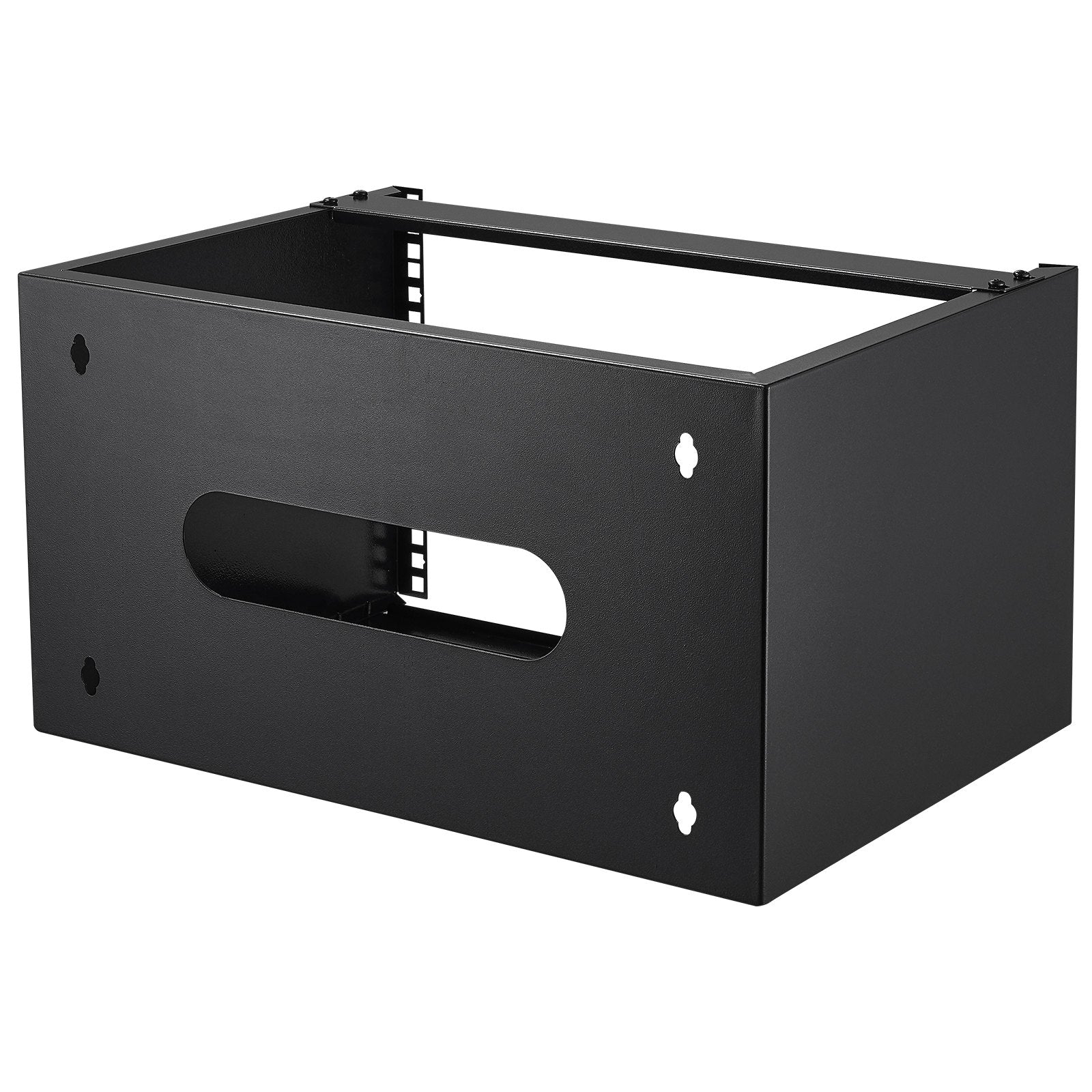 6U Wall Mount Network Rack, 14 in Depth, 50 lb Capacity, 19 in w/ Cage Nuts