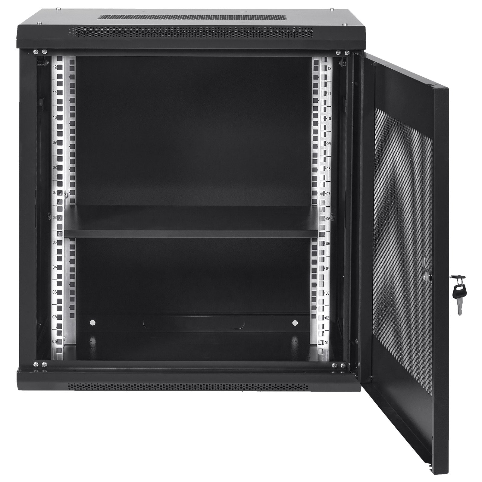 12U Wall Mount Network Server Cabinet 15.5'' Deep with Locking Door Panels