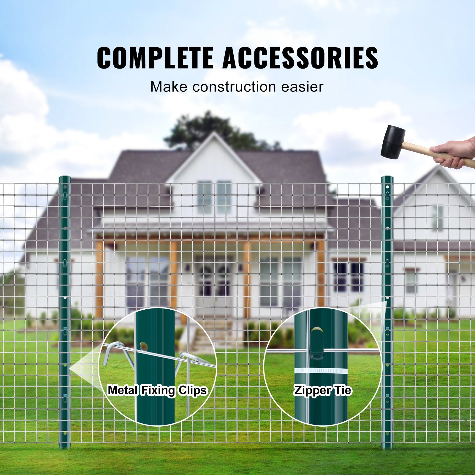 3 Feet Fence Post 10 Pack U-Channel Heavy Duty Metal Stakes for Garden Yard Lawn