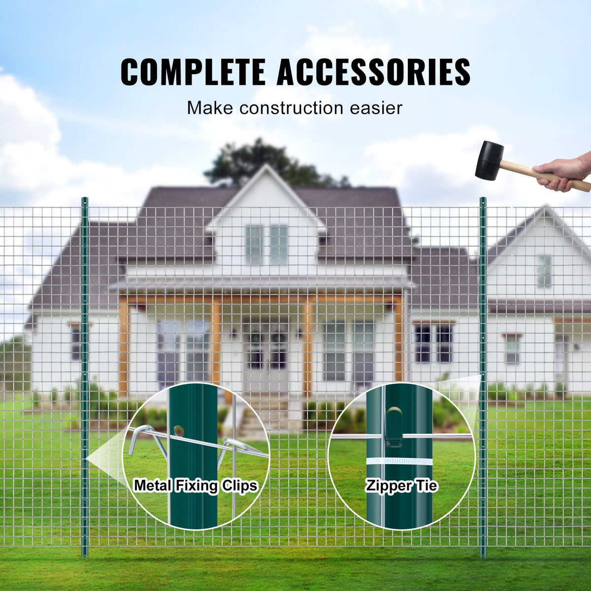 6 Feet Fence Post 6 Pack U-Channel Heavy Duty Metal Stakes for Garden Yard Lawn