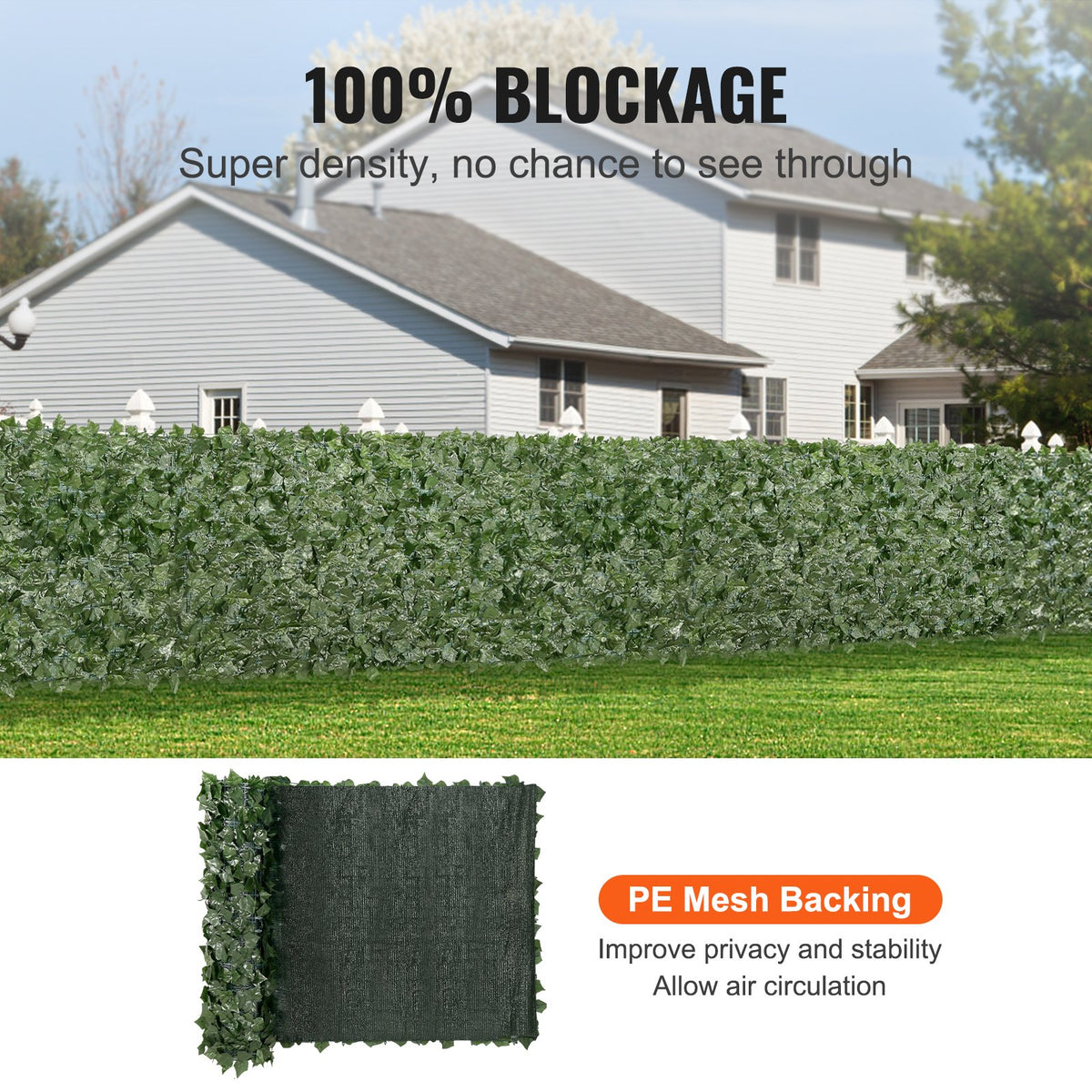 Ivy Privacy Fence 990x2490mm Artificial Green Wall Faux Hedges Vine