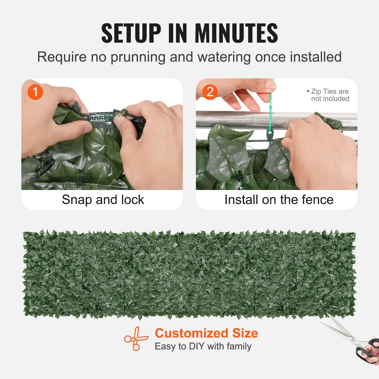 Ivy Privacy Fence 1x4m Artificial Green Wall Screen Faux Hedges Vine Leaf