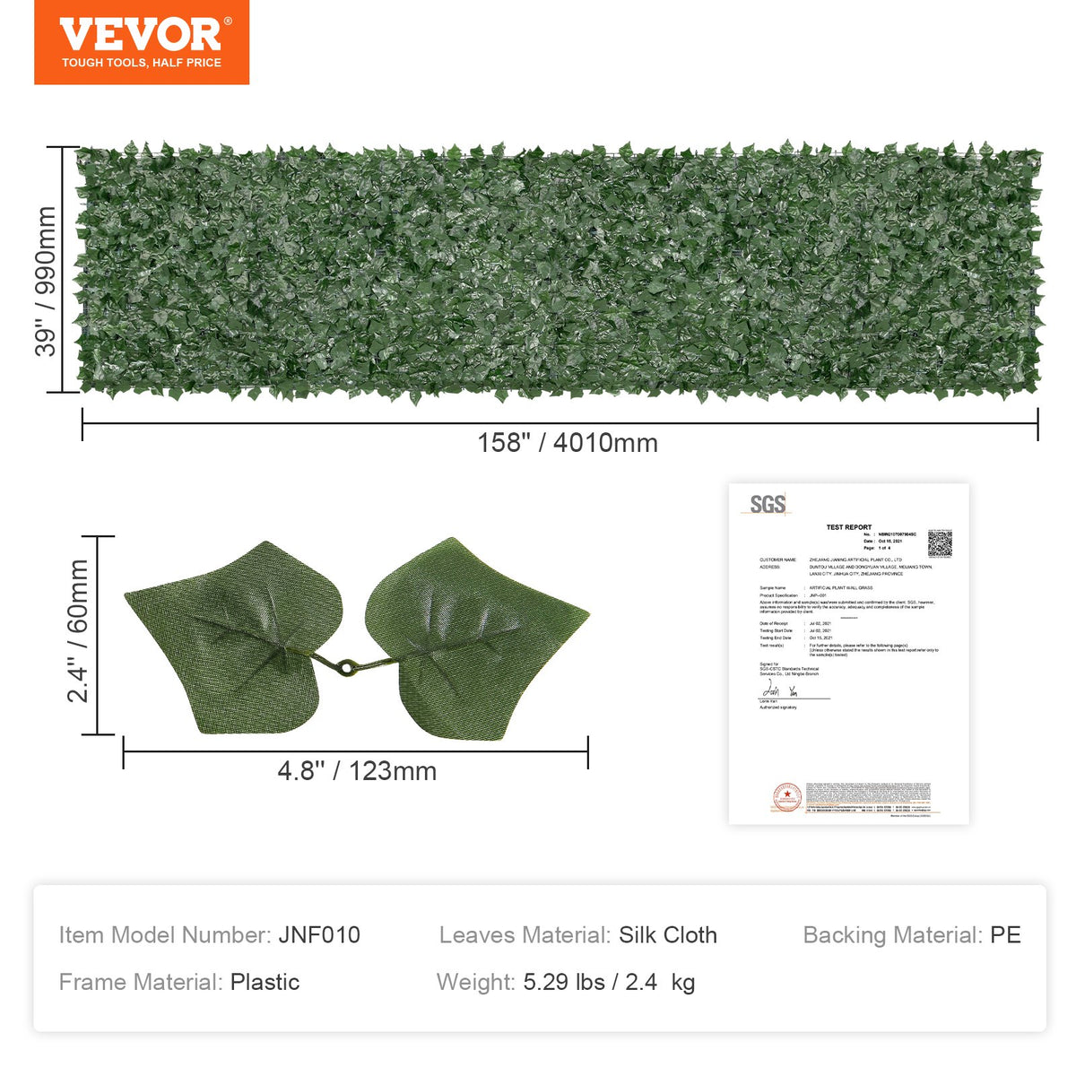 Ivy Privacy Fence 1x4m Artificial Green Wall Screen Faux Hedges Vine Leaf