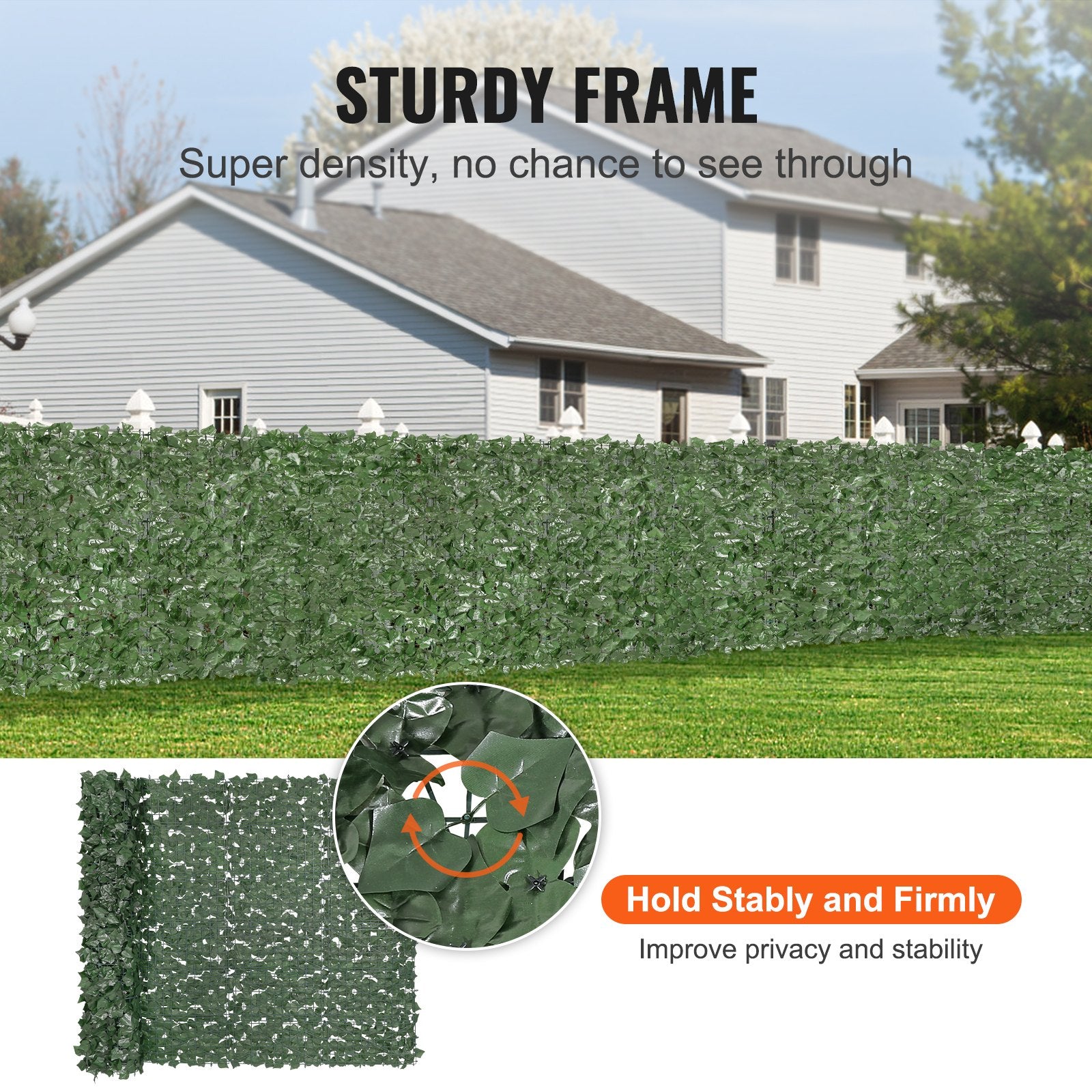 Ivy Privacy Fence 1500x2490mm Artificial Green Wall Faux Hedges Vine Leaf Garden