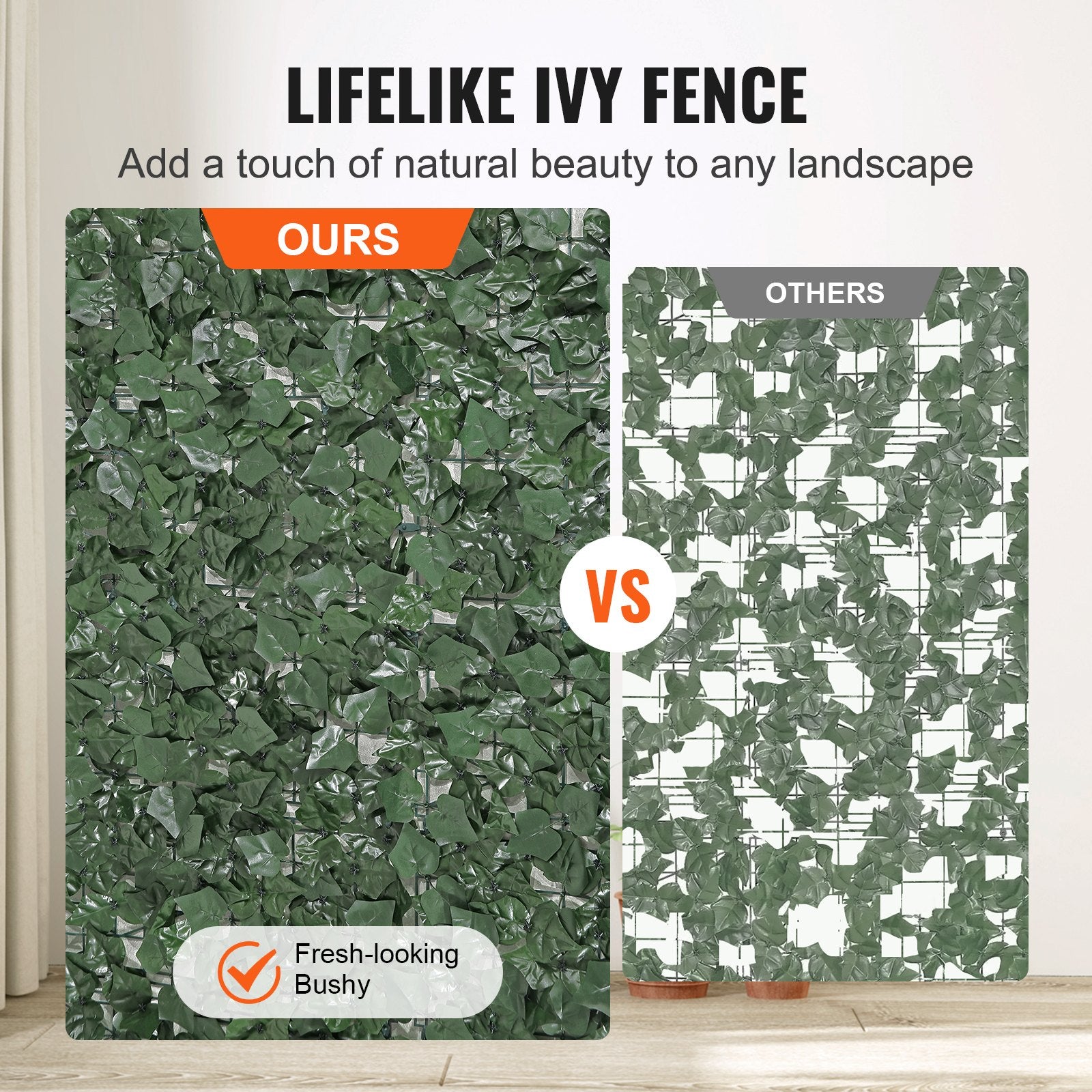 Ivy Privacy Fence 1500x2490mm Artificial Green Wall Faux Hedges Vine Leaf Garden