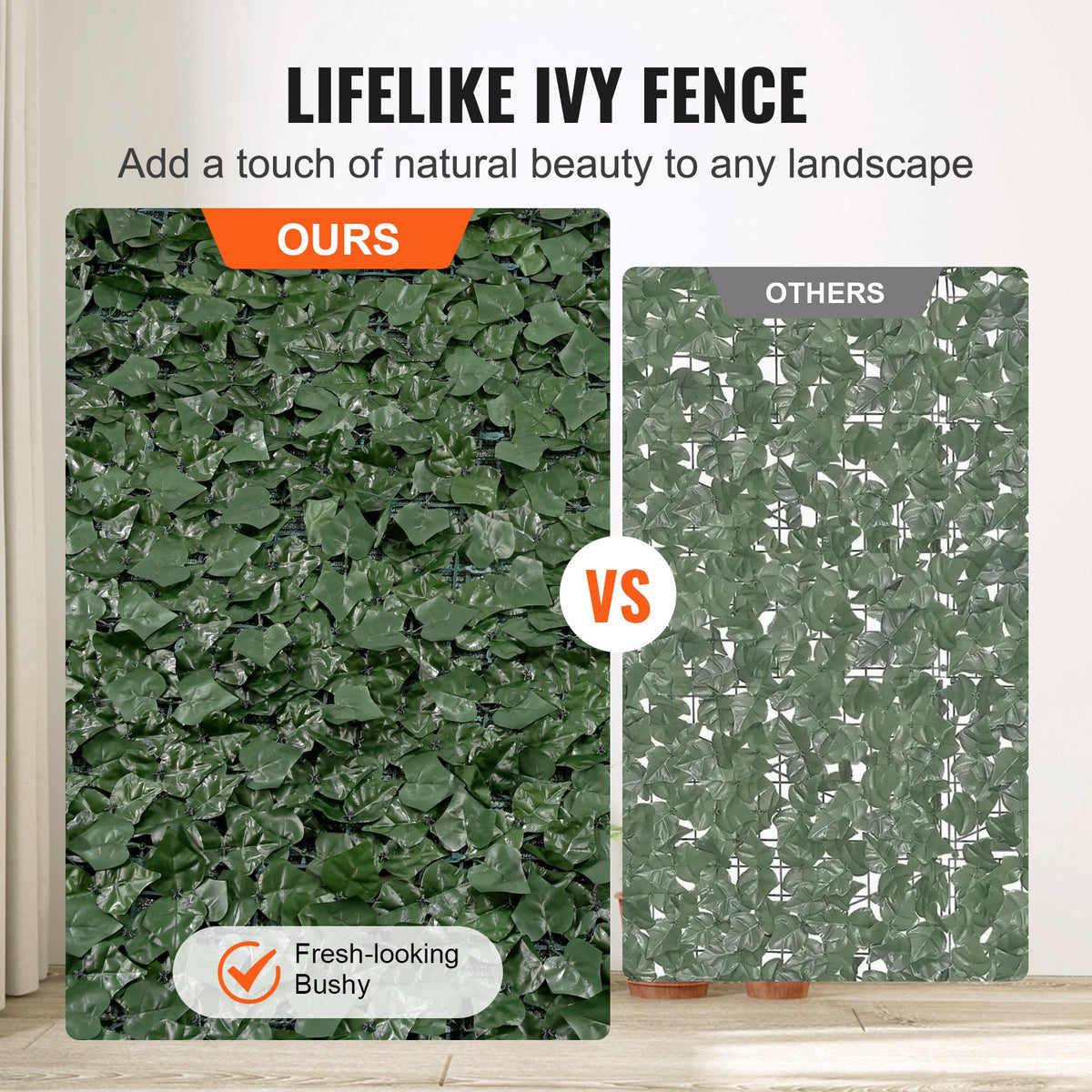 Ivy Privacy Fence 59x158in Artificial Green Wall Screen Faux Hedges Vine