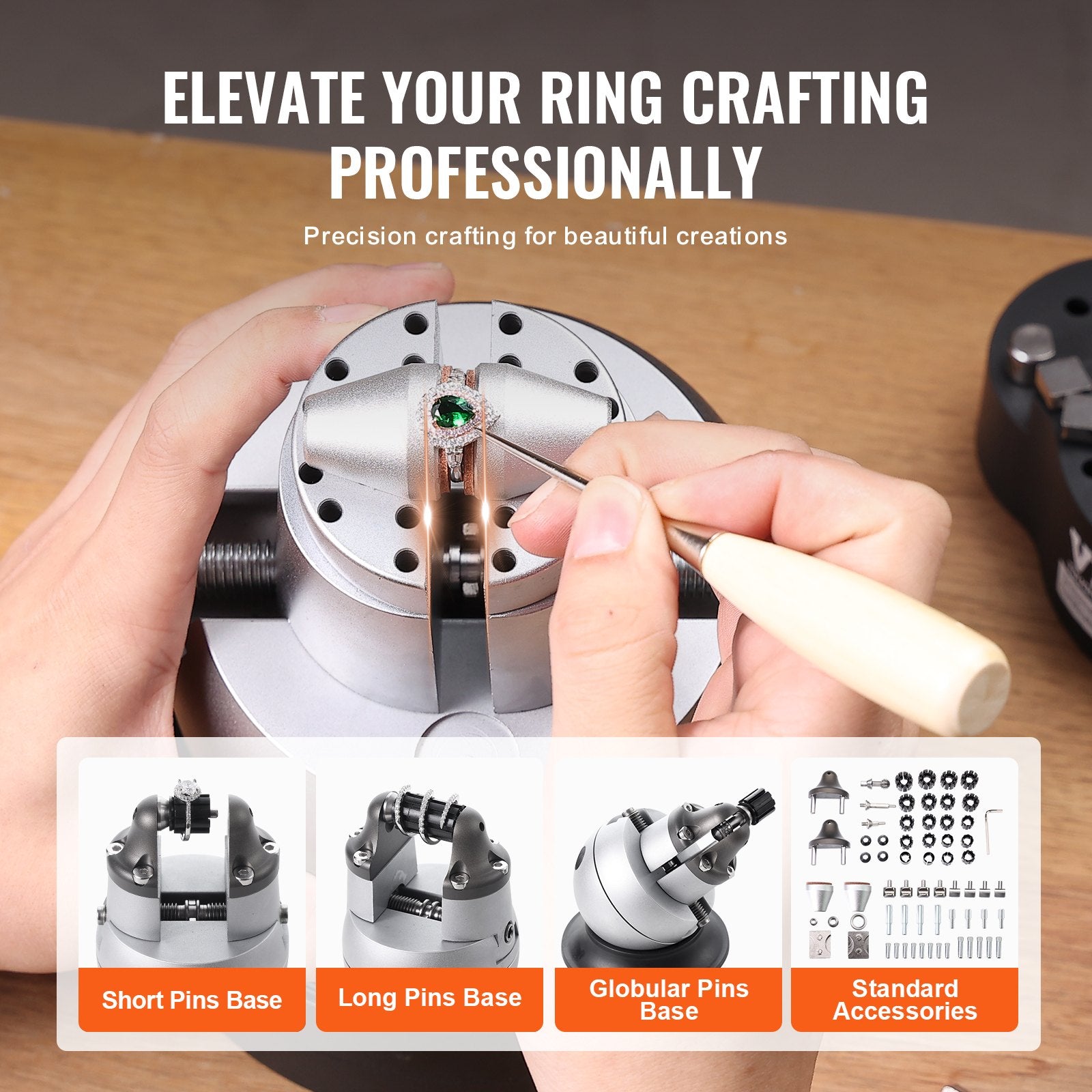 Ball Vise 5in 360 Rotation Engraving Block with 69 PCS Jewelry Attachments Inlay