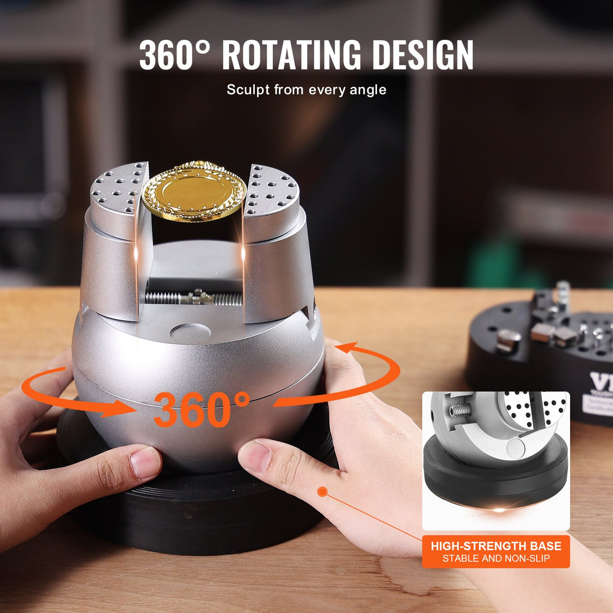 Ball Vise 5in 360 Rotation Engraving Block with 69 PCS Jewelry Attachments Inlay