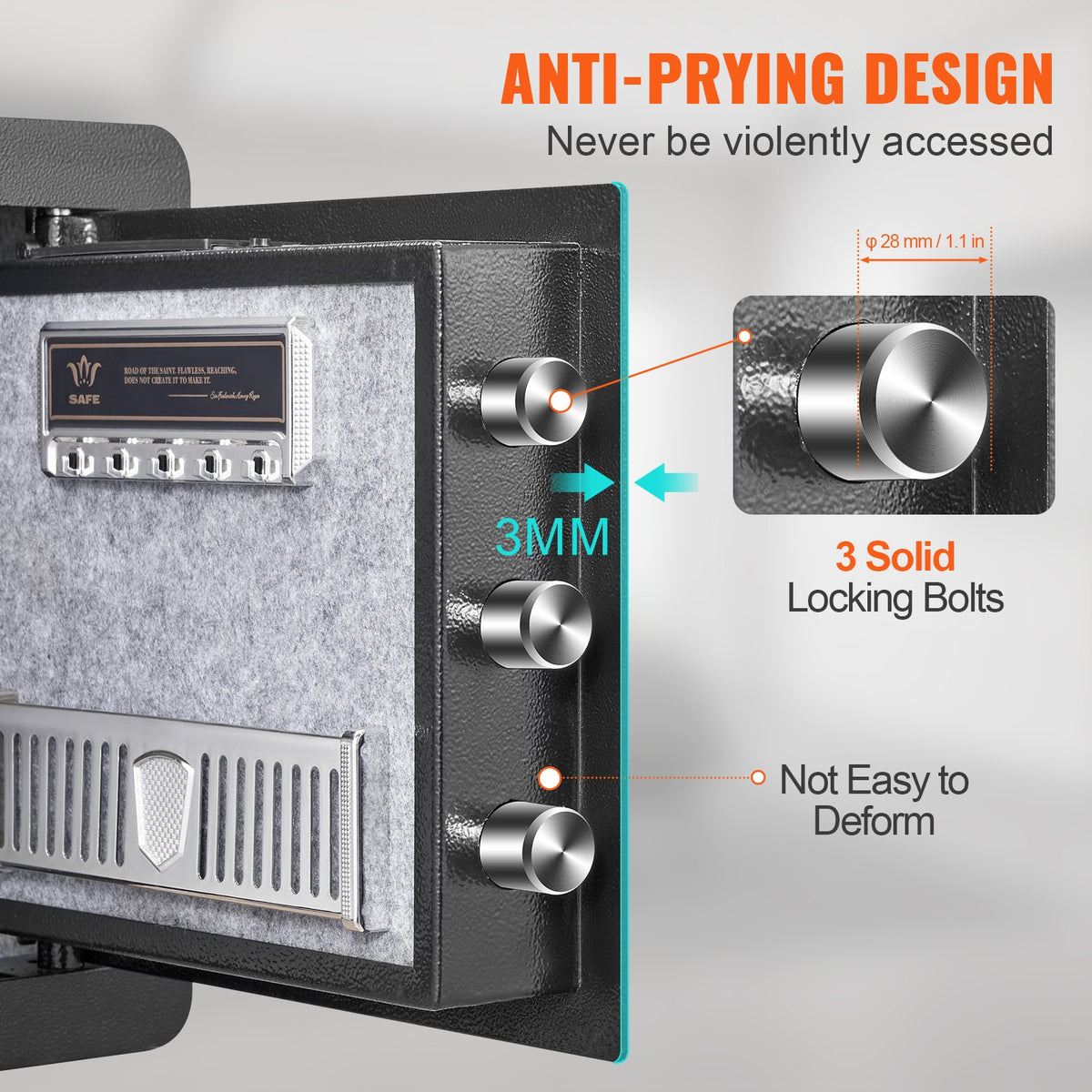 Home Safe 1.2 Cubic Feet Steel Security with Digital Keypad and Fireproof Bag