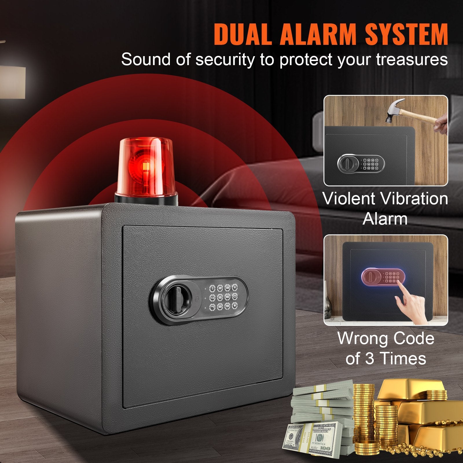 Home Safe 1.2 Cubic Feet Steel Security with Digital Keypad and Fireproof Bag