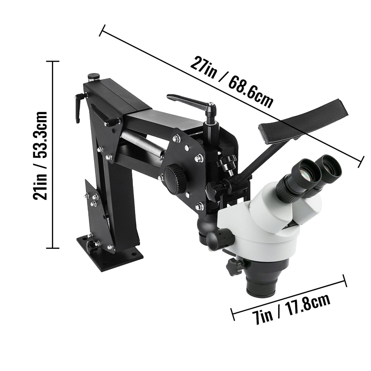 Microscope Micro Inlaid Mirror 7X-45X Multi-Directional Spring Bracket Stand