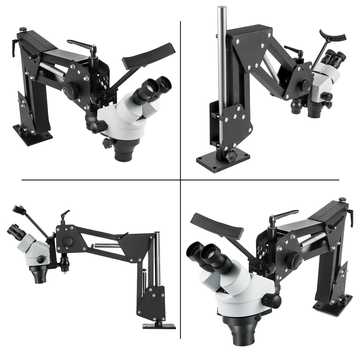 Microscope Micro Inlaid Mirror 7X-45X Multi-Directional Spring Bracket Stand