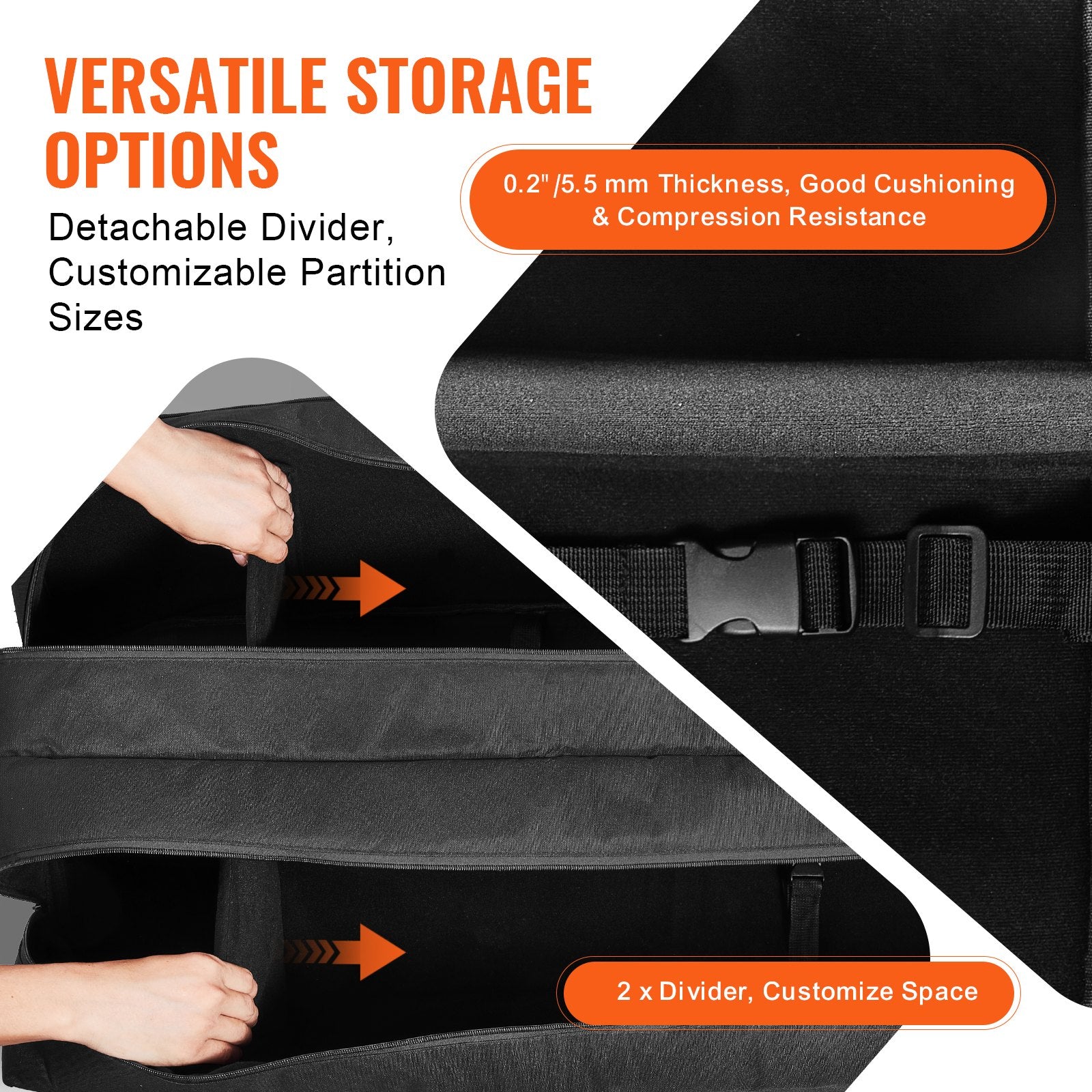 Telescope Case 1040mm Storage Bag Buckles Multi-Pocket Detachable Divider