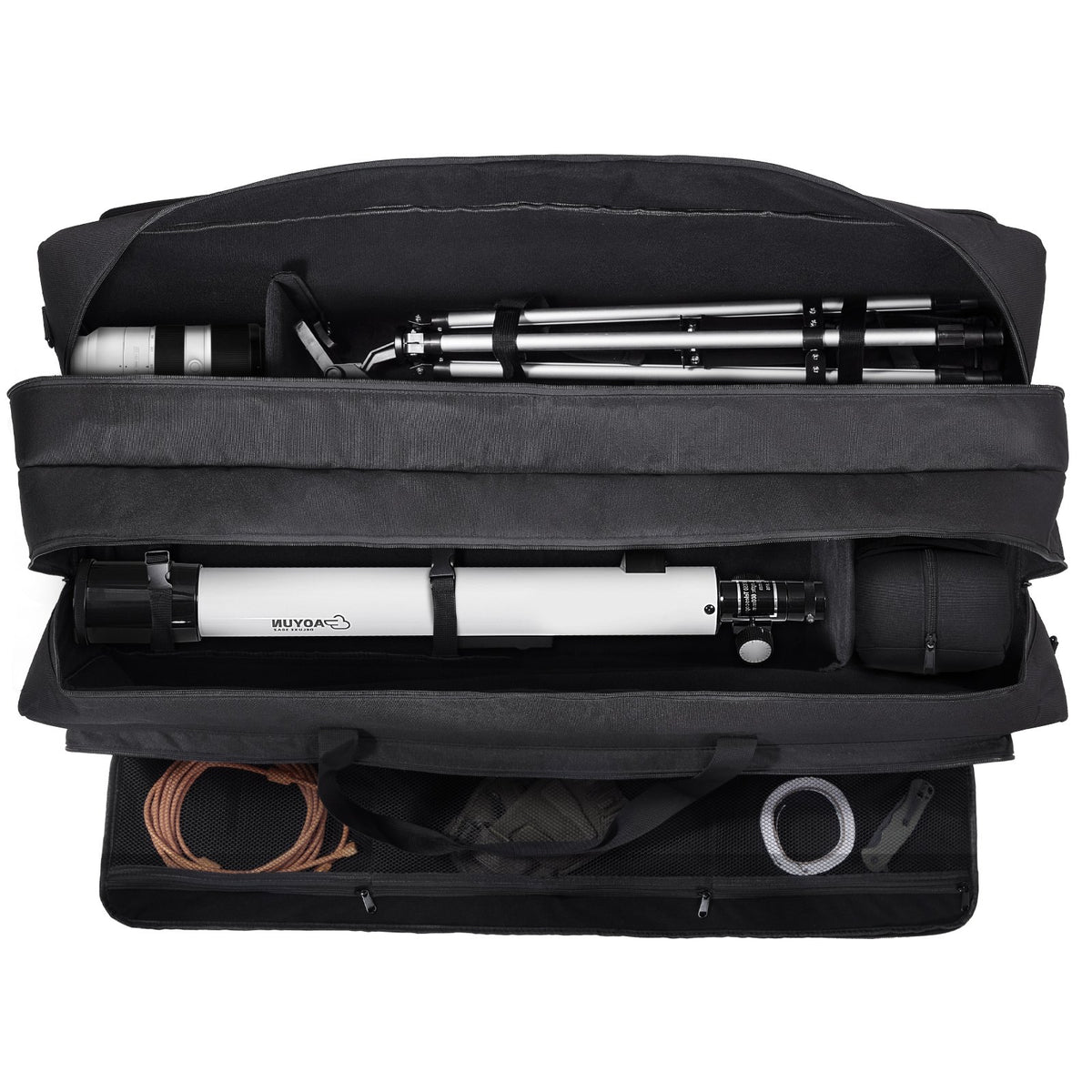 Telescope Case 1040mm Storage Bag Buckles Multi-Pocket Detachable Divider