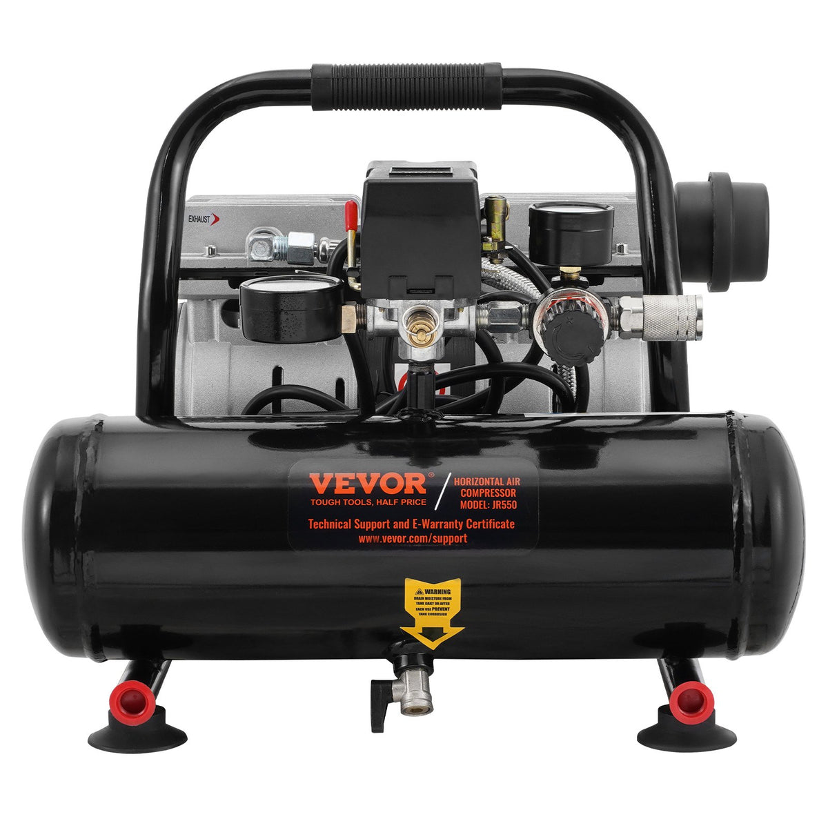 4L Air Compressor, 1HP 1.5CFM 7bar Oil-Free, 120PSI, 68dB Quiet, Portable