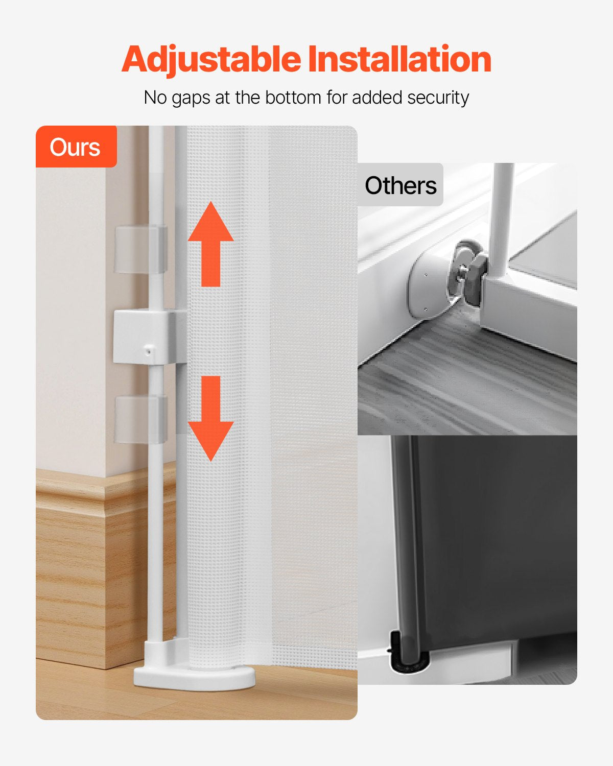 Retractable Baby Gate 870mm Tall Extends 1800mm Wide Mesh Indoor Stairs White
