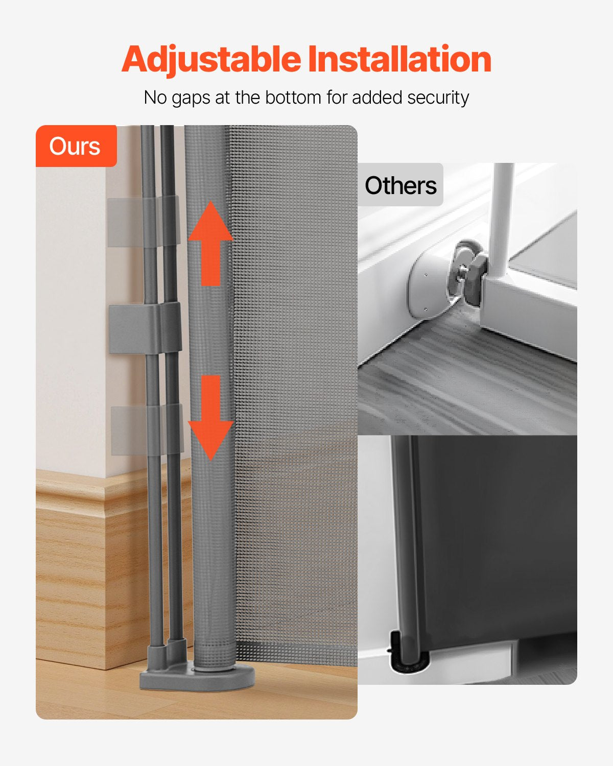 Retractable Baby Gate, 870mm Tall, Extends to 2800mm Wide, Mesh Indoor Safety Gate
