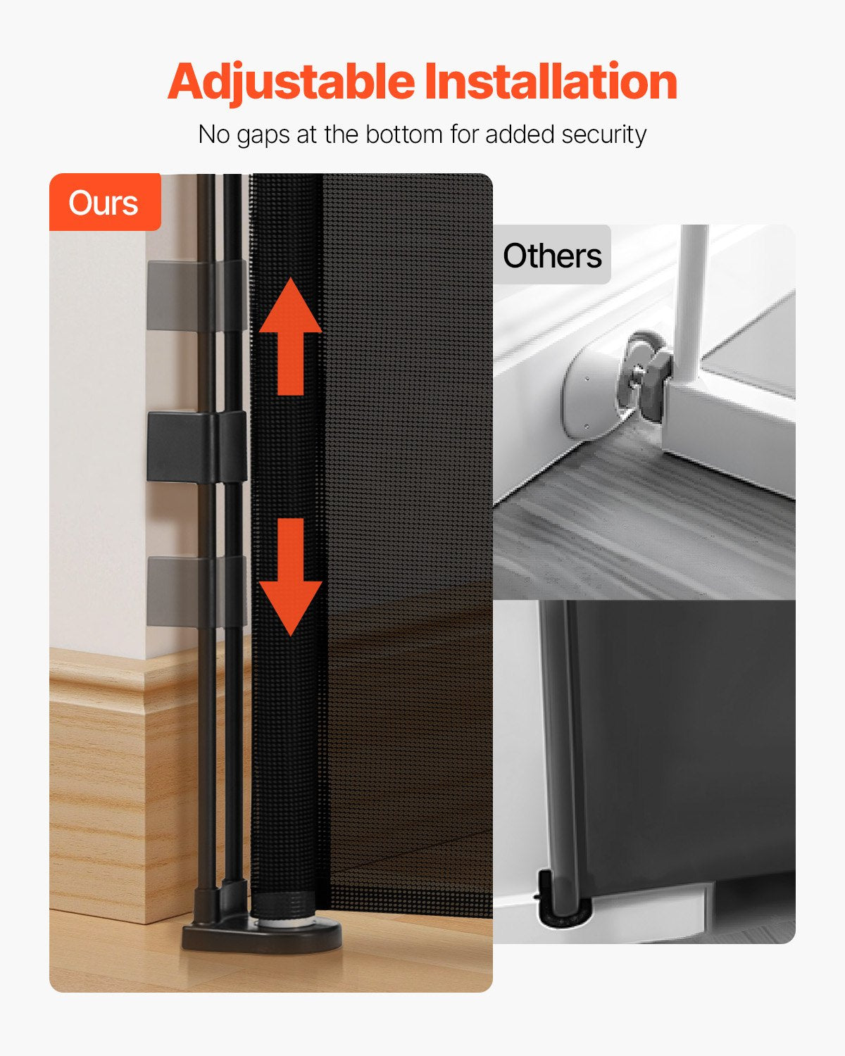 870mm Retractable Baby Gate Extends to 2800mm for Stairs & Doorways
