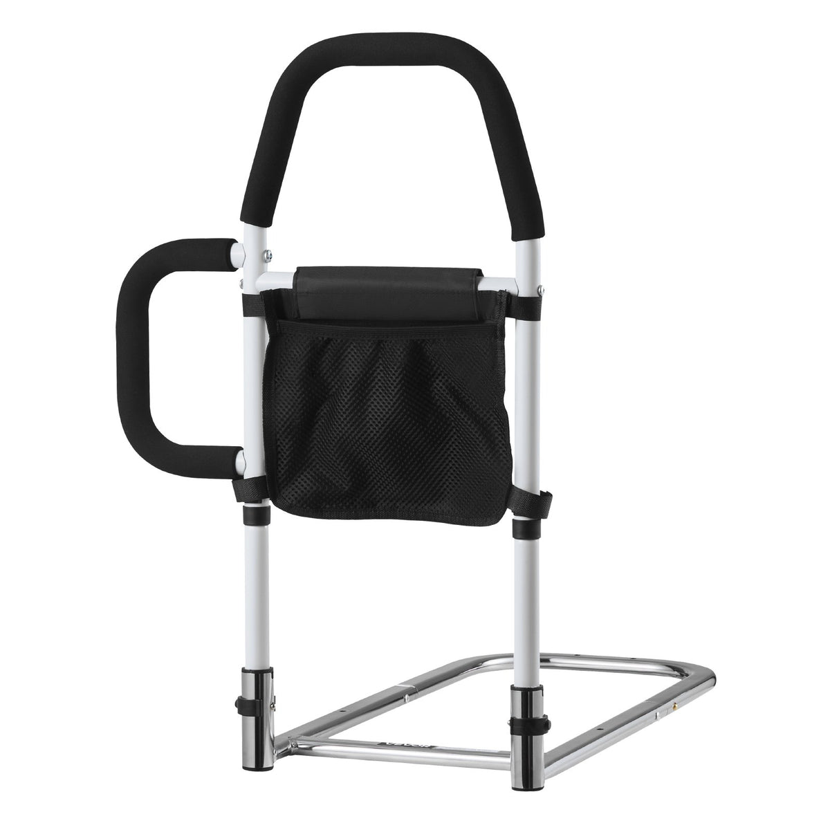 Bed Rail for Elderly, Adjustable Carbon Steel Bedside Assist Rail with PU Handle