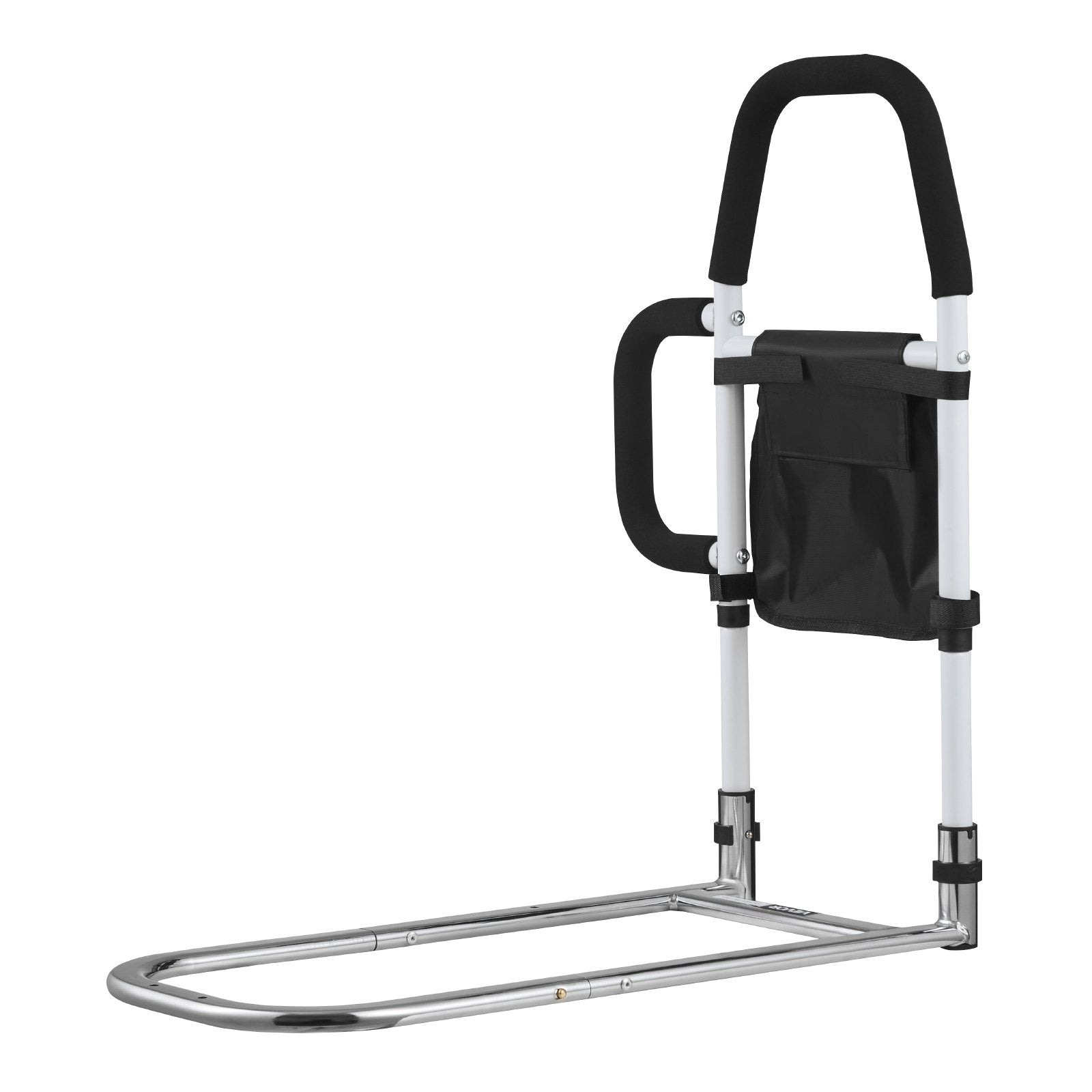 Bed Rail for Elderly, Adjustable Carbon Steel Bedside Assist Rail with PU Handle