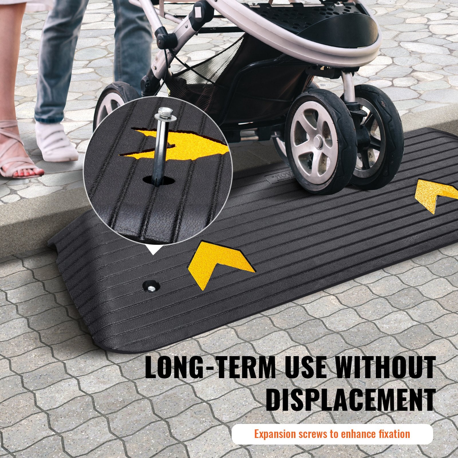 Threshold Ramp Rubber Upgraded 3.8cm Rise 15 Tons Non-Slip Wheelchair Scooter
