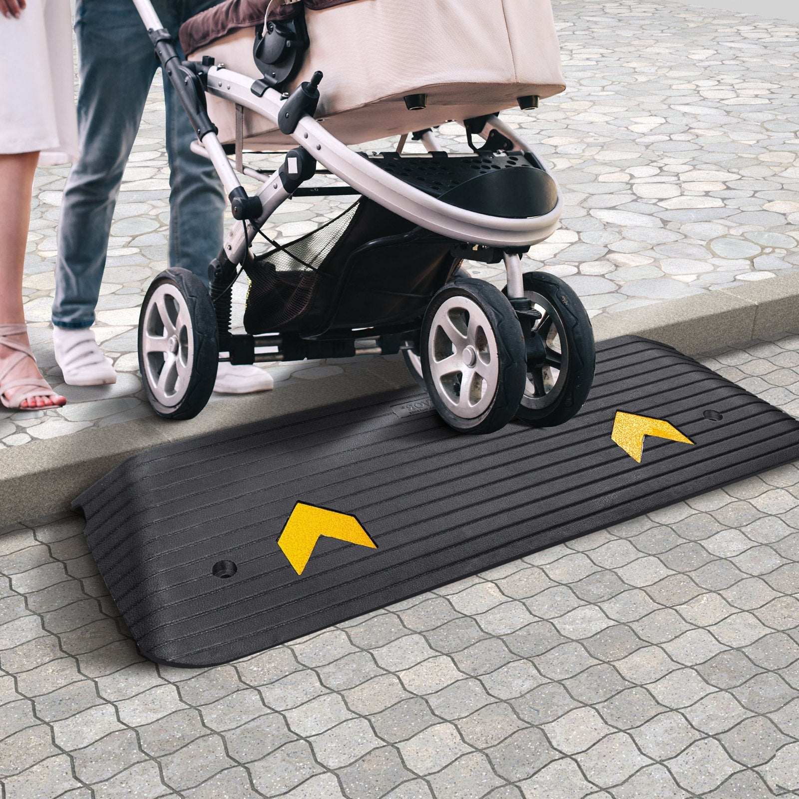 Threshold Ramp Rubber Upgraded 3.8cm Rise 15 Tons Non-Slip Wheelchair Scooter