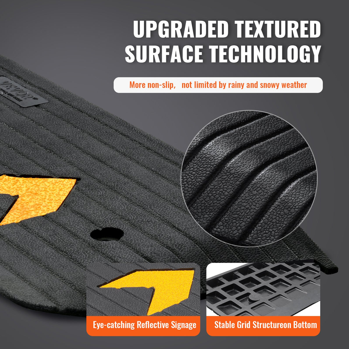 Threshold Ramp Rubber Upgraded 2.5cm Rise Wheelchair Doorway Natural Non-Slip