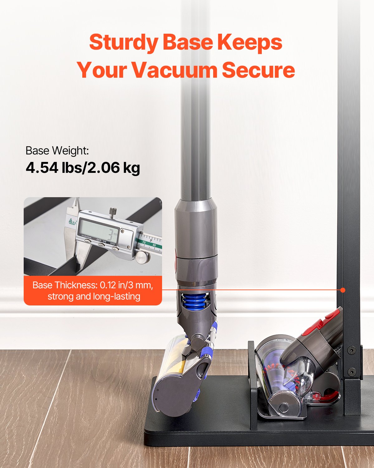 Vacuum Stand with Wheels for Dyson V6-V15, Stable Holder for Cordless Vacuums