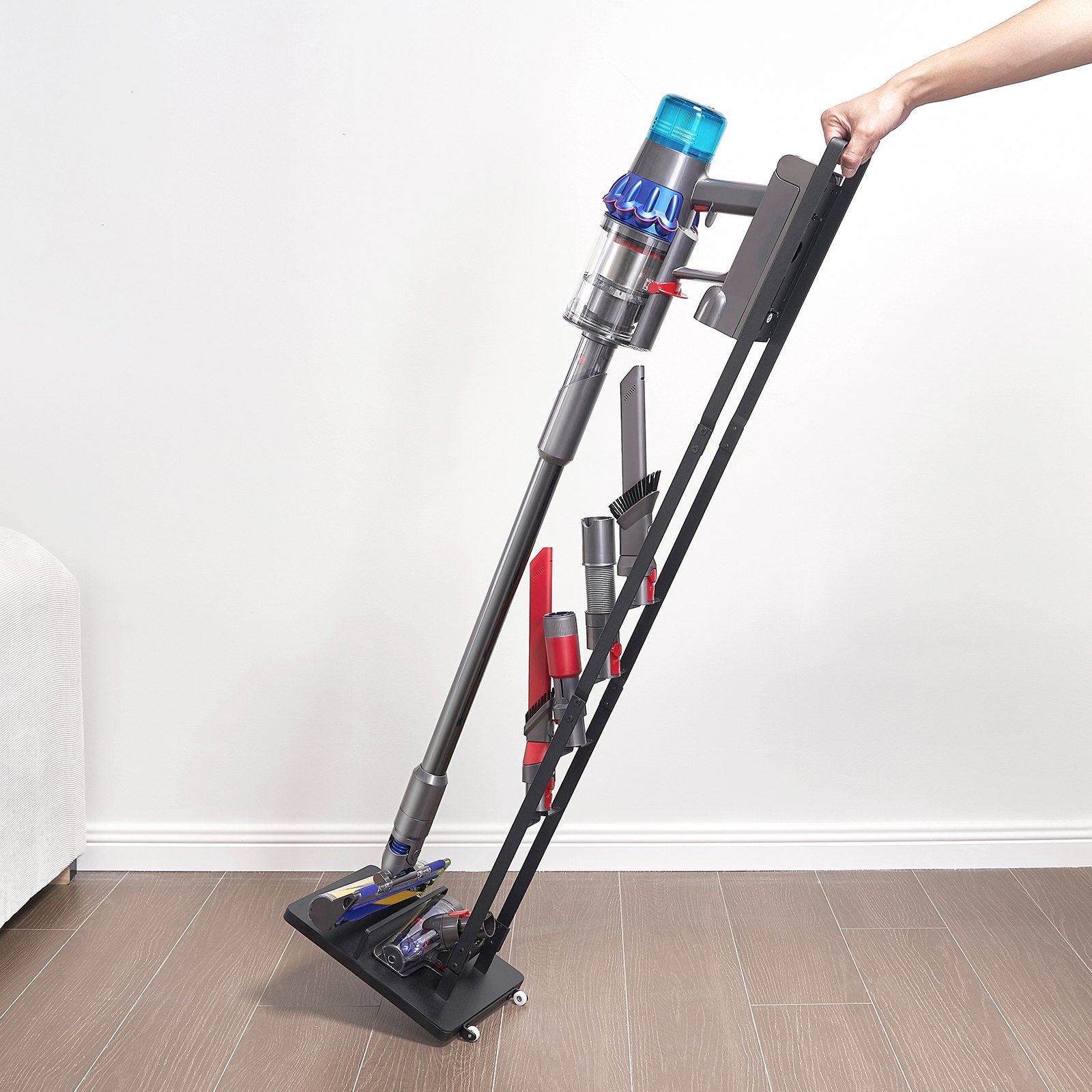 Vacuum Stand with Wheels for Dyson V6-V15, Stable Holder for Cordless Vacuums