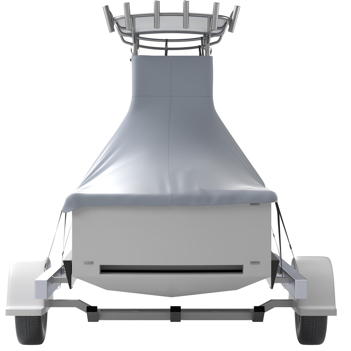 T-Top Boat Cover 22'-24' Heavy Duty 600D Oxford Waterproof Gray Straps