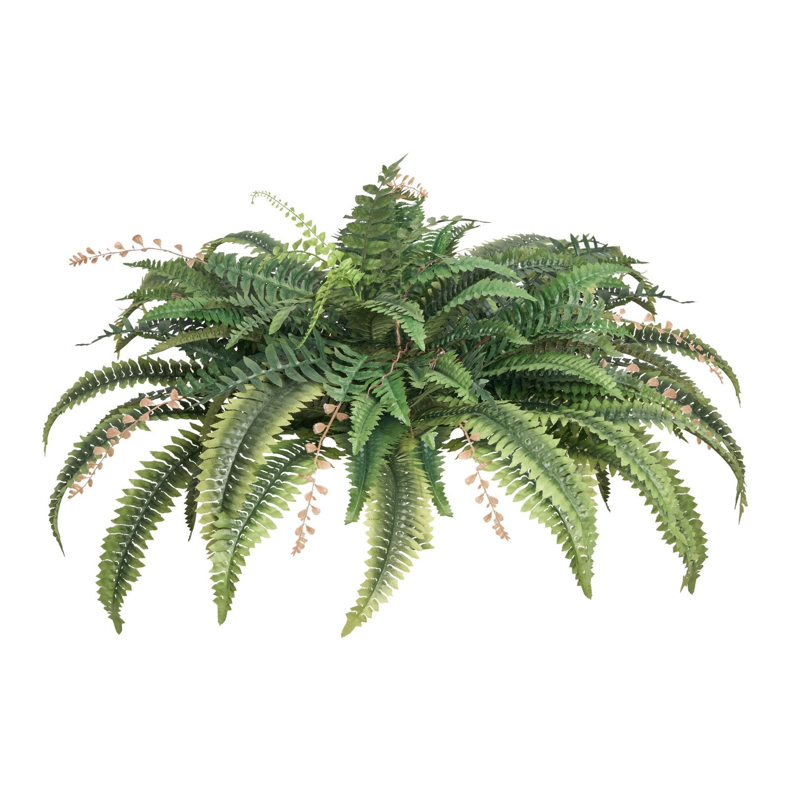 Artificial Ferns, 37-41" Large Hanging Faux Boston Ferns with 80 Branches & Pot