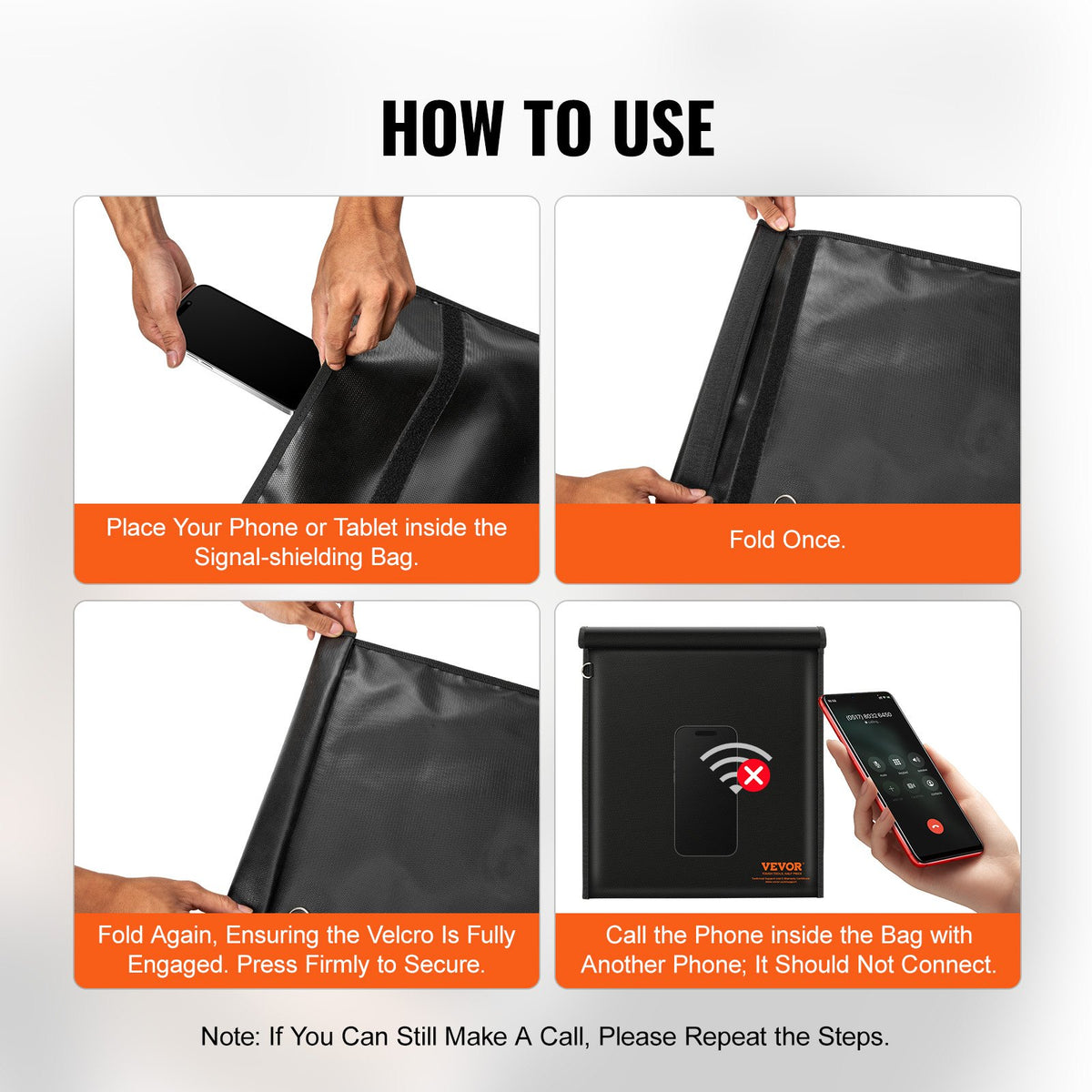 Faraday Bag 4 Pack Pouch Set for Laptop Tablet Phone & Radio Fireproof Blocking