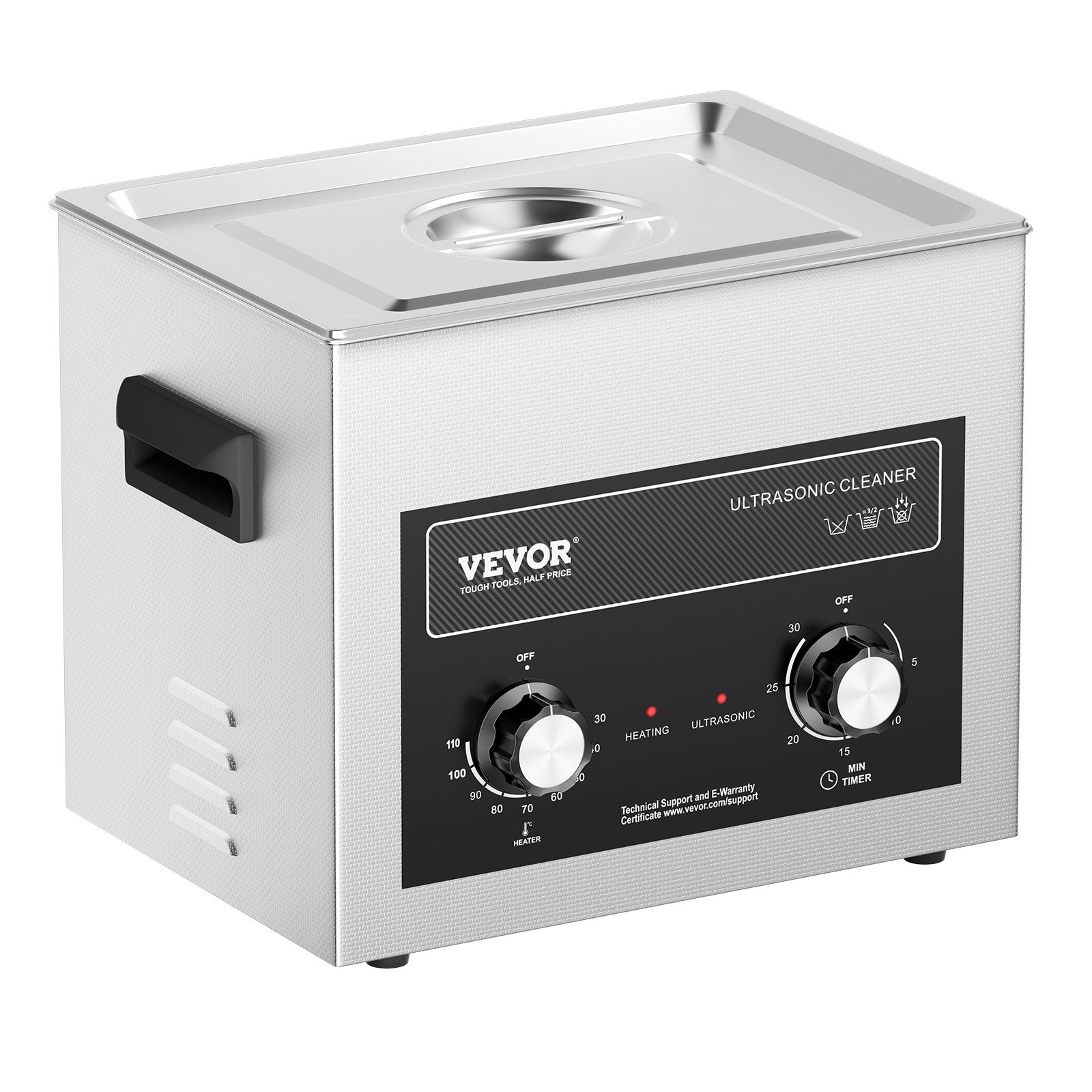 Ultrasonic Cleaner 10L 240W Digital Cavitation with Heater Timer and Basket