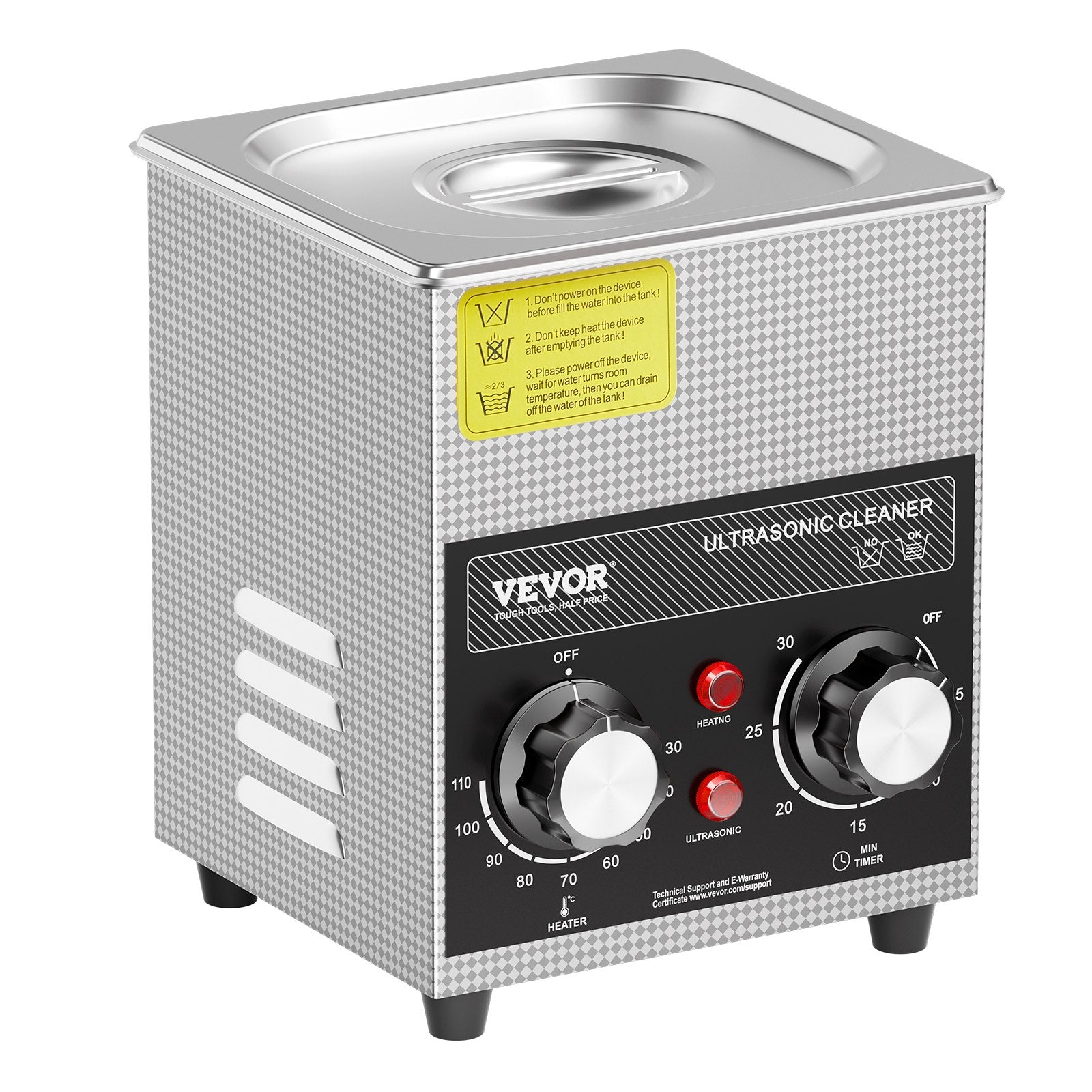 Cleaner Ultrasonic 2L with Heater Timer Basket Professional Digital 60W Machine