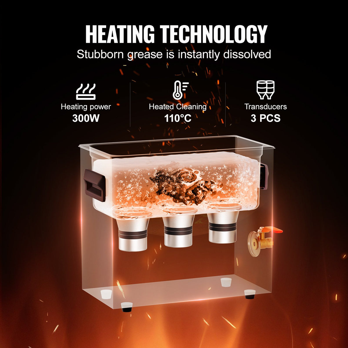 Ultrasonic Cleaner 6L with Heater Timer Basket Professional Digital 180W