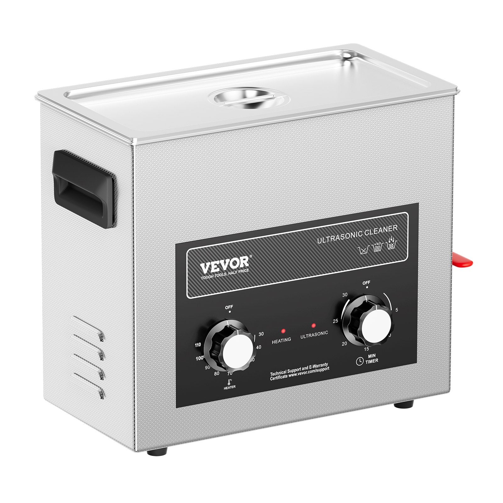 Ultrasonic Cleaner 6L with Heater Timer Basket Professional Digital 180W