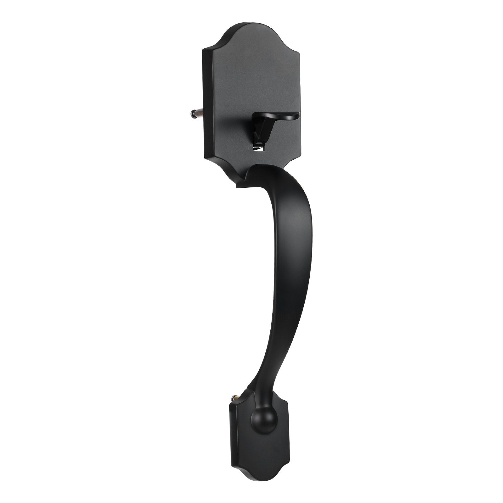 Front Door Handle and Deadbolt Set, Matte Black Single Cylinder Lock, Adjustable