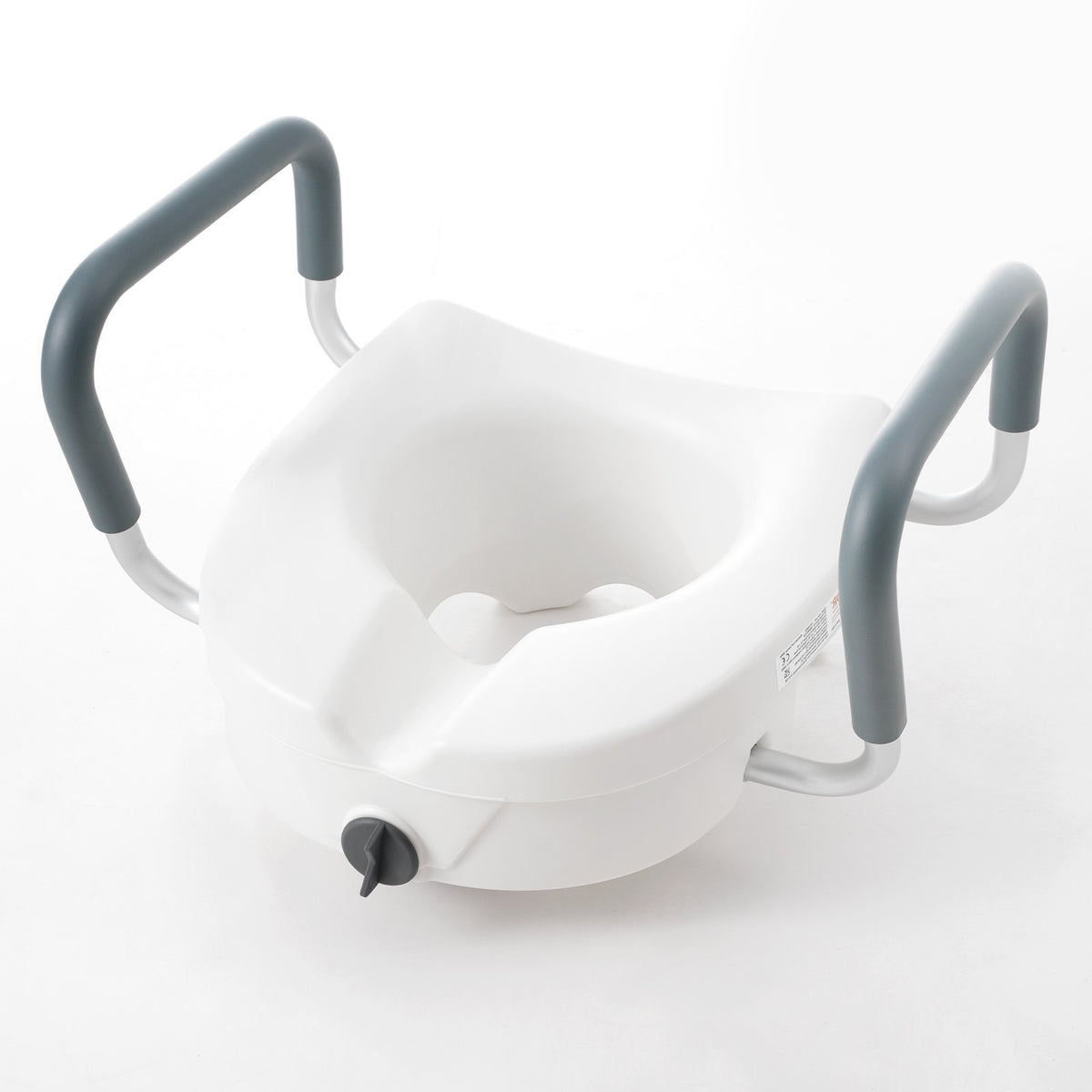 Raised Toilet Seat 5" with Adjustable Padded Armrests for Round and Elongated