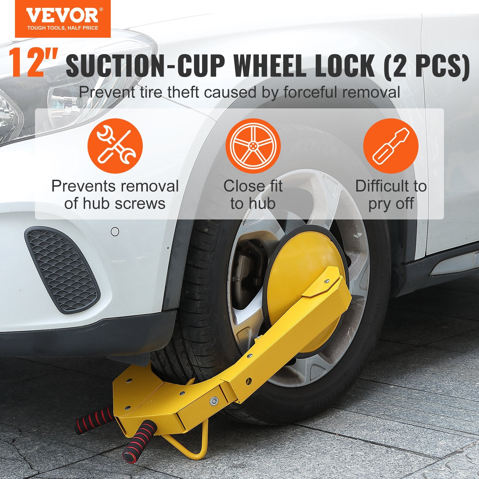 Wheel Lock Clamp 2-Pack Heavy Duty Anti-Theft Adjustable Tire Boot for RV Cars