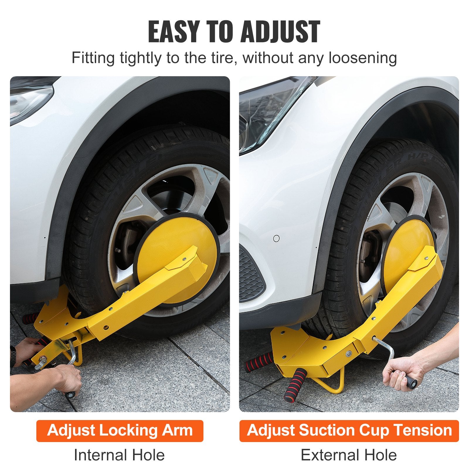 Wheel Lock Clamp 2-Pack Heavy Duty Anti-Theft Adjustable Tire Boot for RV Cars