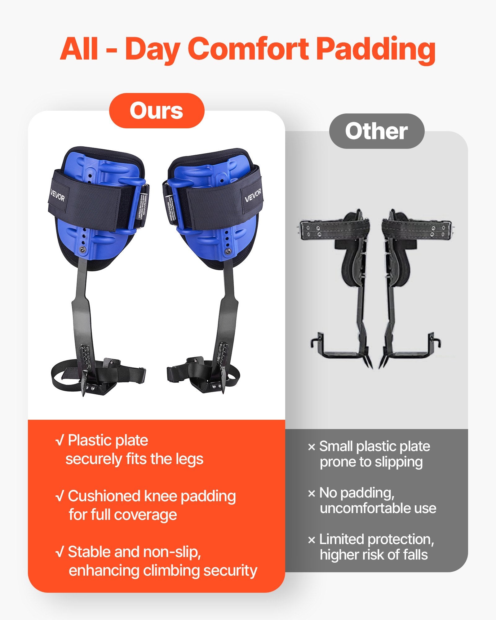 Tree Climbing Spikes Set Height-Adjustable Steel Spurs Straps Waist Harness