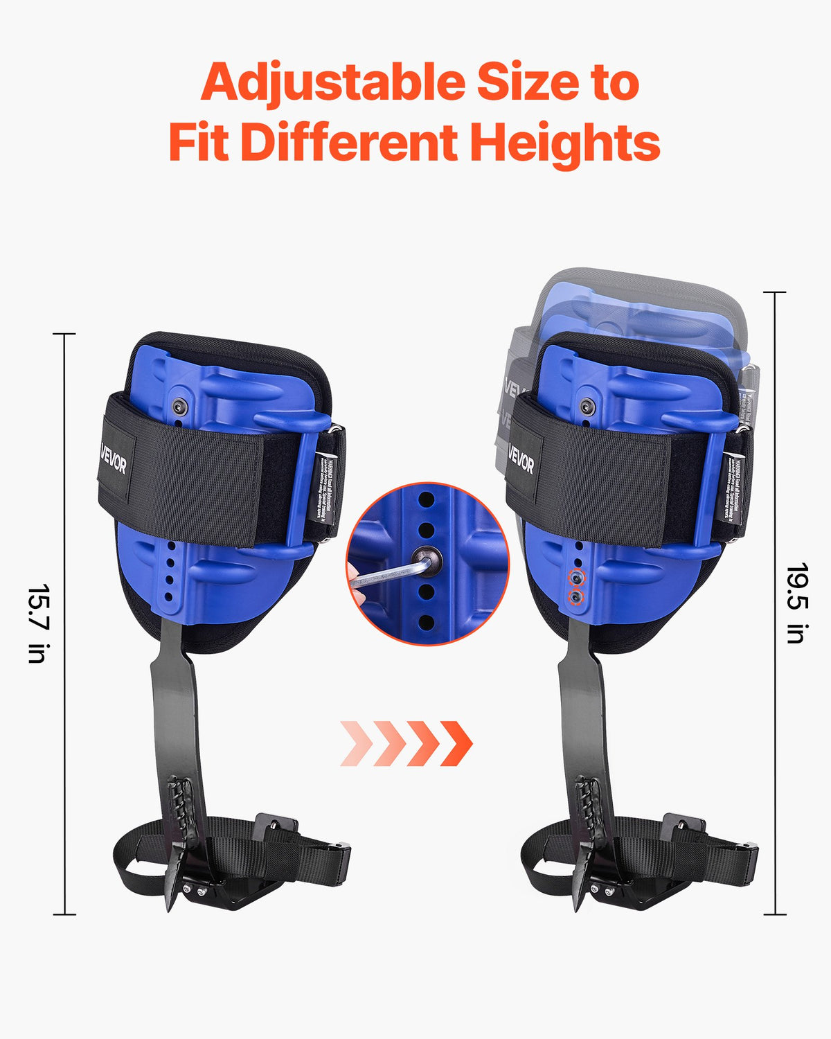 Tree Climbing Spikes Set Height-Adjustable Steel Spurs Straps Waist Harness