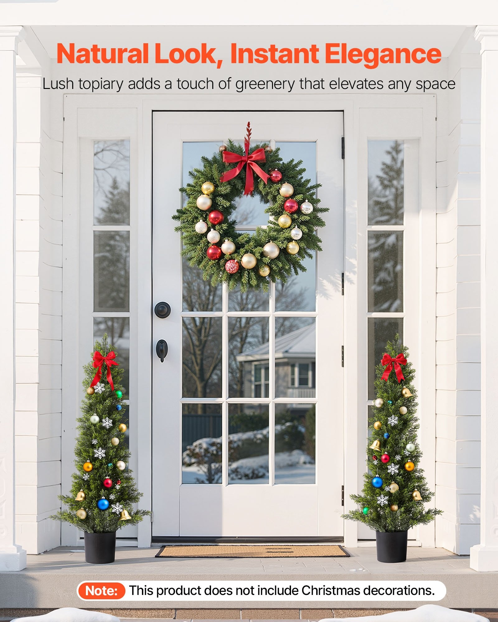 Artificial Topiary Cedar Trees 2-Pack 914mm Faux Pine Indoor Outdoor Décor