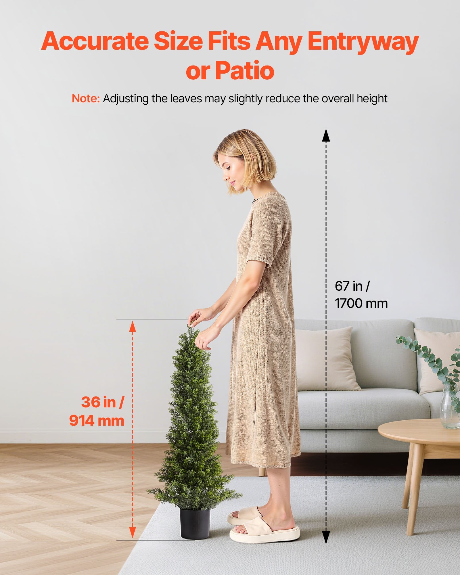 Artificial Topiary Cedar Trees 2-Pack 914mm Faux Pine Indoor Outdoor Décor