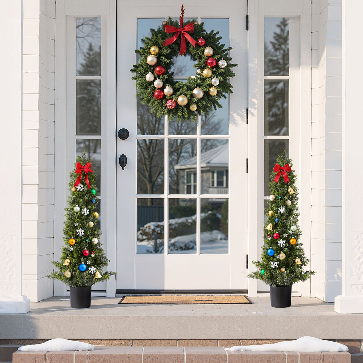 Artificial Topiary Cedar Trees 2-Pack 914mm Faux Pine Indoor Outdoor Décor