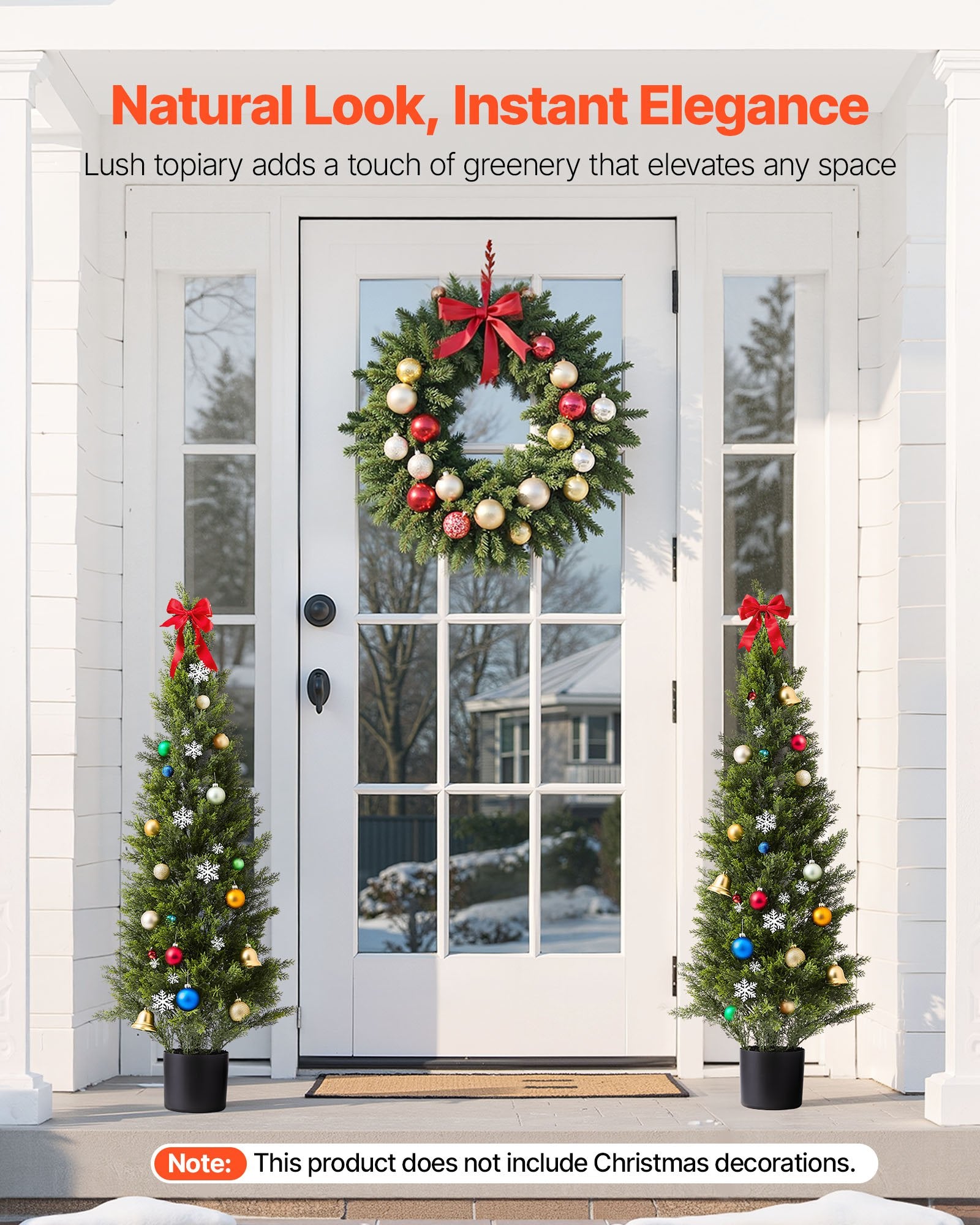 Artificial Topiary Cedar Trees 2-Pack 1219mm Faux Pine Indoor Outdoor Décor