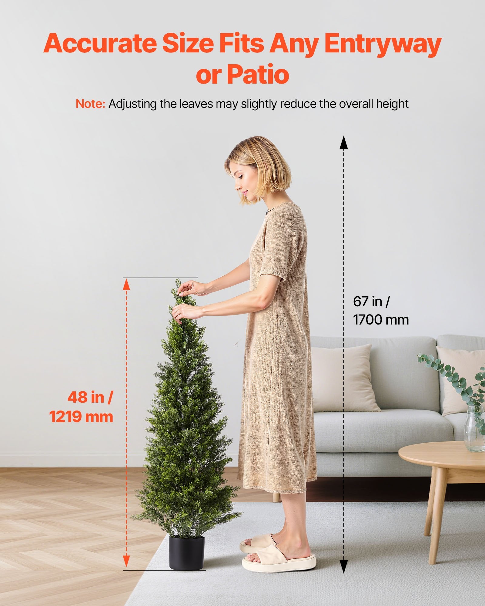 Artificial Topiary Cedar Trees 2-Pack 1219mm Faux Pine Indoor Outdoor Décor