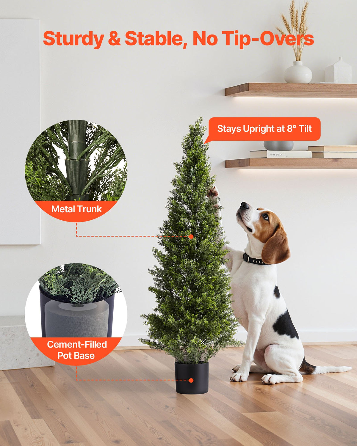 Artificial Topiary Cedar Trees 2-Pack 1219mm Faux Pine Indoor Outdoor Décor