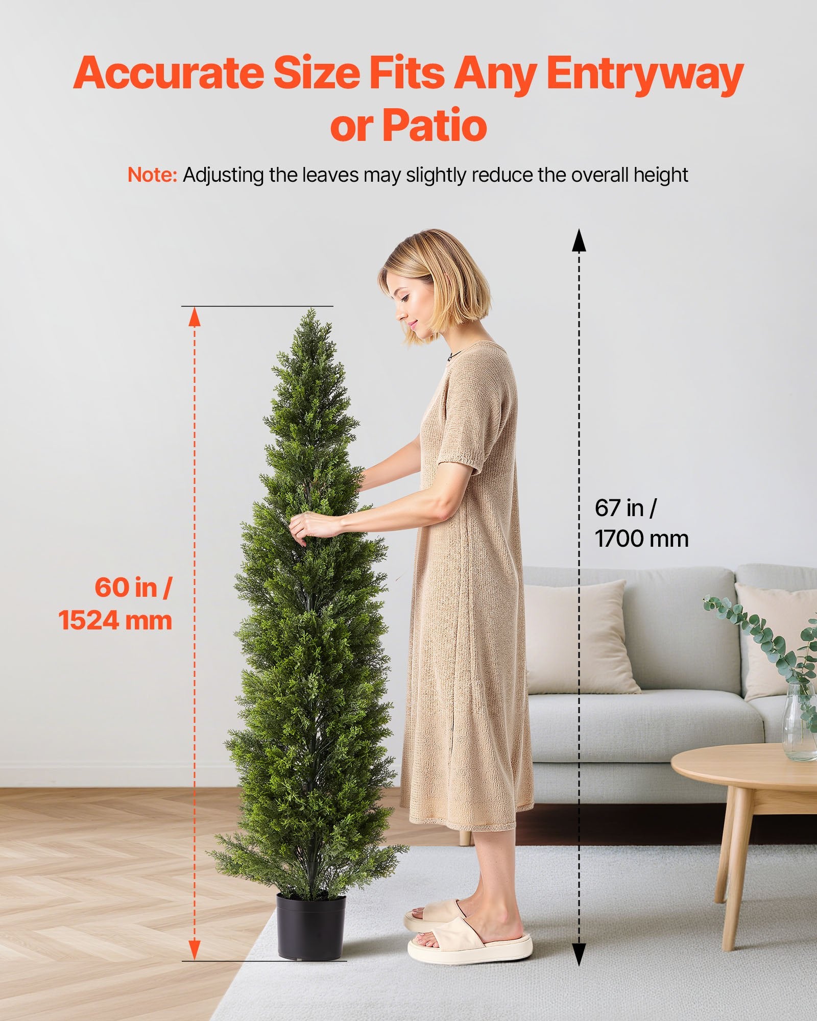 Artificial Topiary Cedar Trees 2-Pack 1524mm Faux Pine Indoor Outdoor Décor
